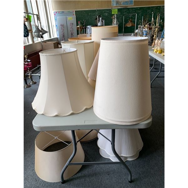 ASSORTED LAMP SHADES (TABLE NOT INCLUDED)