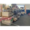 Image 1 : ASSORTED ITEMS INCLUDING; SHOES, STUFFED BEARS, TABLE CLOTHS & MORE (TABLES NOT INCLUDED)