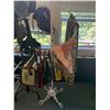 Image 4 : 4 CLOTHING RACKS WITH ASSORTED HATS, SCARVES & BAGS