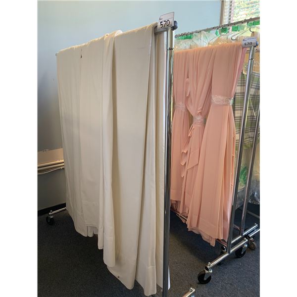 2 RACKS OF ASSORTED CURTAINS