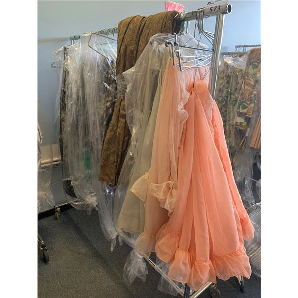 RACK OF ASSORTED CURTAINS & JABOTS