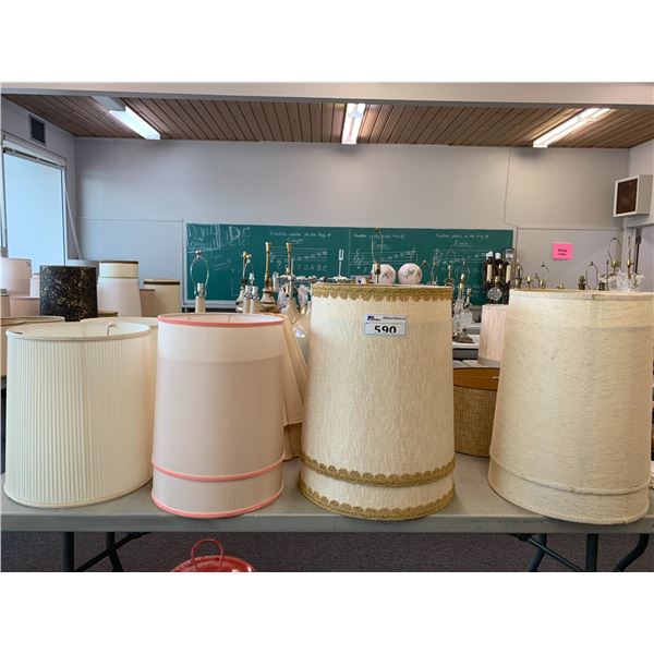 ASSORTED LAMP SHADES (TABLE NOT INCLUDED)