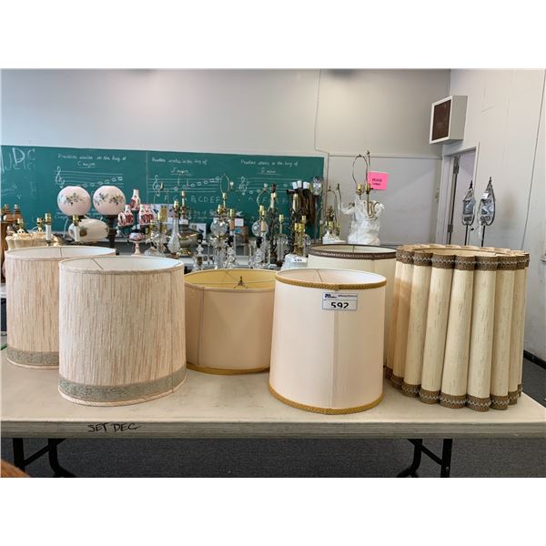 ASSORTED LAMP SHADES (TABLE NOT INCLUDED)