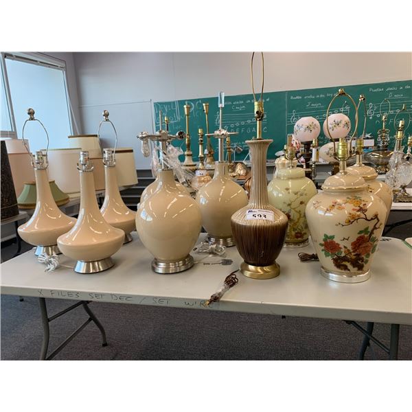 ASSORTED LAMPS (TABLE NOT INCLUDED)