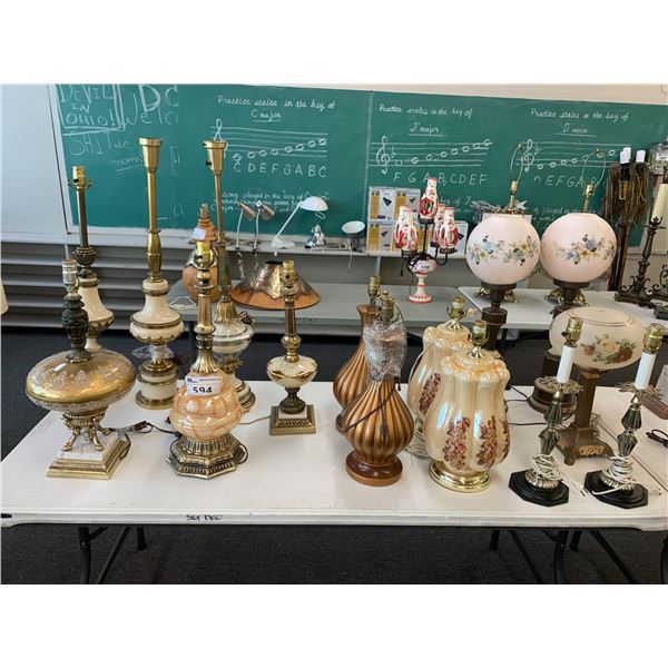ASSORTED LAMPS (TABLE NOT INCLUDED)