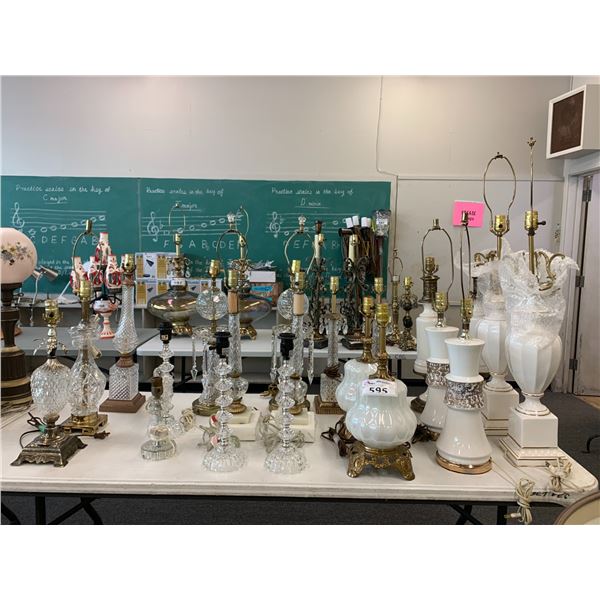 ASSORTED LAMPS (TABLE NOT INCLUDED)