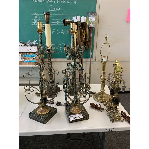ASSORTED LAMPS (TABLE NOT INCLUDED)