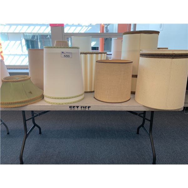 ASSORTED LAMP SHADES (TABLE NOT INCLUDED)