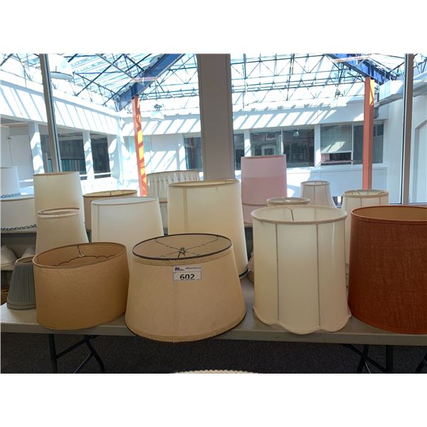 ASSORTED LAMP SHADES (TABLE NOT INCLUDED)
