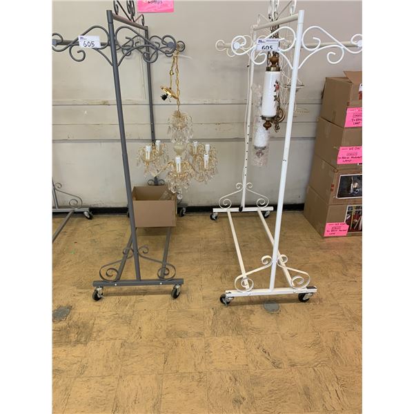 2 RACKS OF ASSORTED HANGING LIGHTS