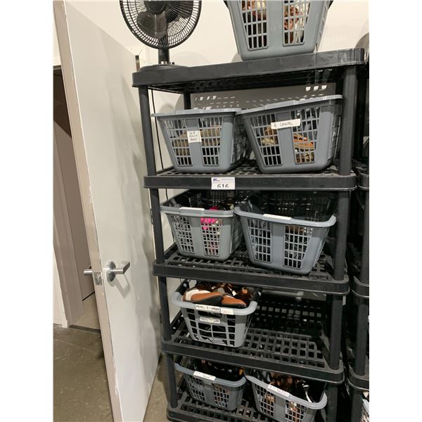 *L2* BINS OF ASSORTED SHOES (RACK NOT INCLUDED)