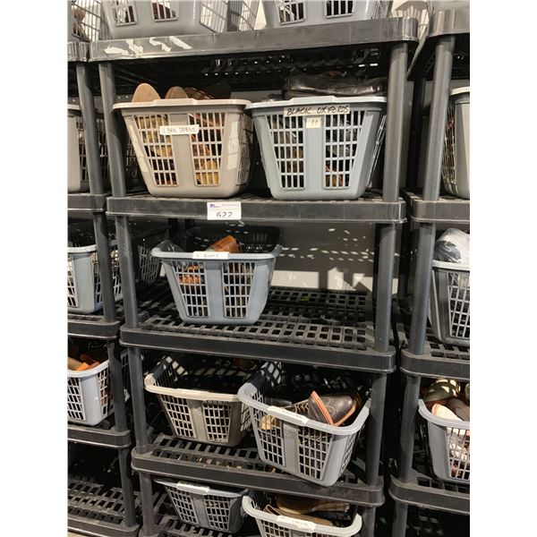 *L2* 9 BINS OF ASSORTED SHOES (RACK NOT INCLUDED)