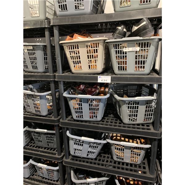 *L2* 10 BINS OF ASSORTED SHOES (RACK NOT INCLUDED)