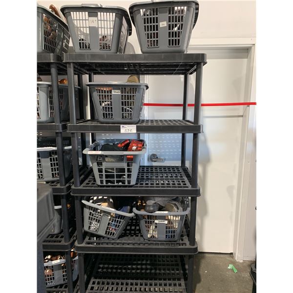 *L2* 6 BINS OF ASSORTED SHOES (RACK NOT INCLUDED)