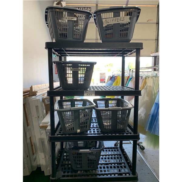 *L2* 6 BINS OF ASSORTED SHOES (RACK NOT INCLUDED)