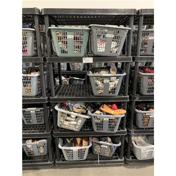 *L2* 7 BINS OF ASSORTED SHOES (RACK NOT INCLUDED)