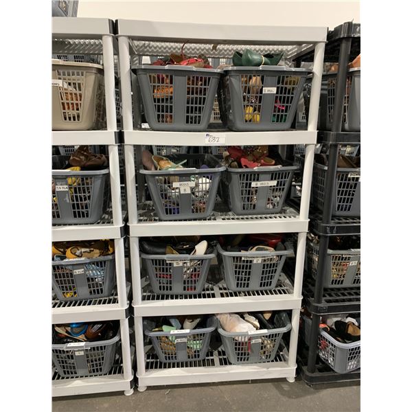 *L2* 8 BINS OF ASSORTED SHOES (RACK NOT INCLUDED)