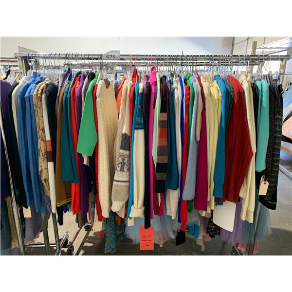 *L2* RACK OF ASSORTED SWEATERS (RACK NOT INCLUDED)