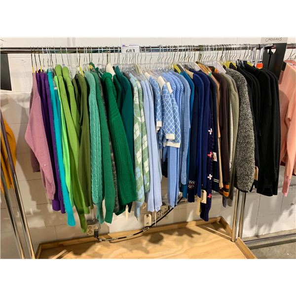 *L2* RACK OF ASSORTED CARDIGANS (RACK NOT INCLUDED)
