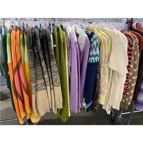 *L2* RACK OF ASSORTED SWEATERS (RACK NOT INCLUDED)