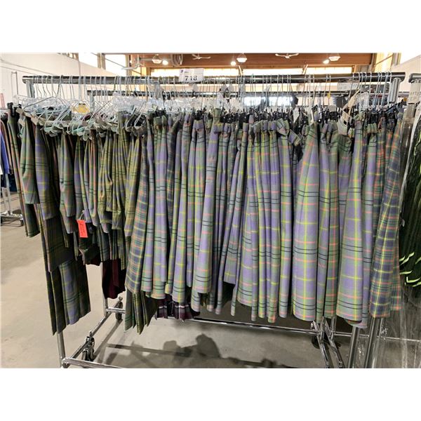 *L2* RACK OF ASSORTED PLAID SKIRTS & PANTS (RACK NOT INCLUDED)