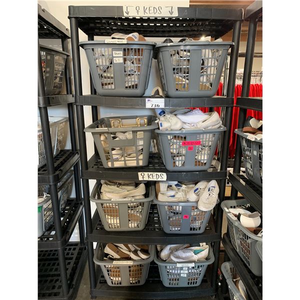 *L2* 8 BINS OF ASSORTED SHOES (RACK NOT INCLUDED)