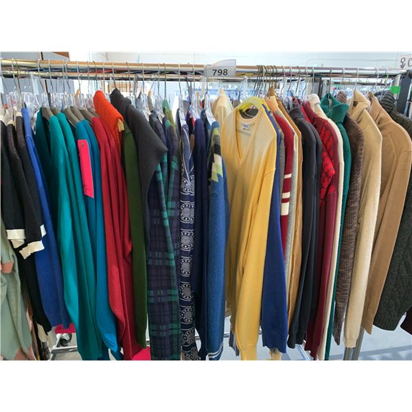 *L2* RACK OF ASSORTED CARDIGANS & SWEATERS (RACK NOT INCLUDED)