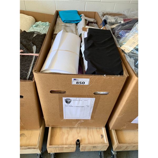 *L2* BOX OF ASSORTED TEXTILES (RACK NOT INCLUDED)