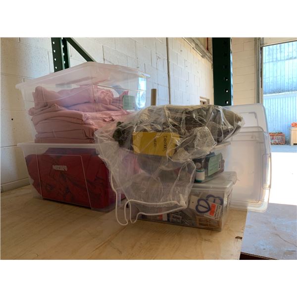 *L2* 4 BINS & BAG OF ASSORTED TEXTILES