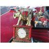 Image 1 : Ornate Elephant Desk Clock, Rabbit Ring Boxes, Floral Pill Box, Cross & Décor Items