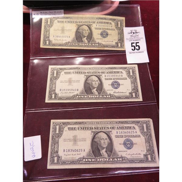 3 Pack Old Silver Certificates