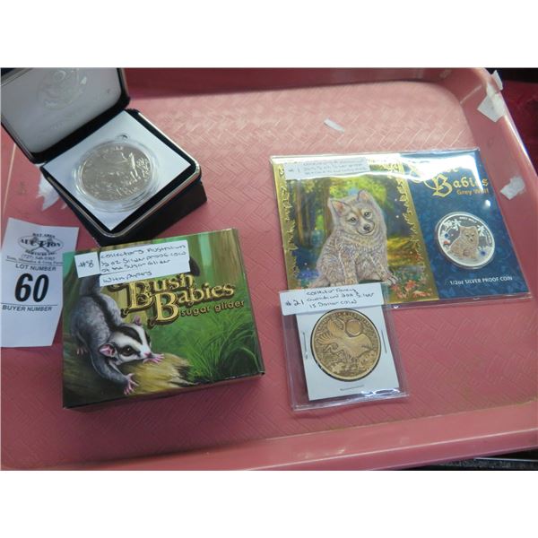 Australian 2013 1/2 oz. Silver Proof 50 Cent/Sugar Glide w/Papers,  US Mint 2003 Wildlife