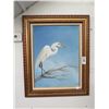 Image 1 : Oil On Canvas Art of Heron - 20 x 30 - Signed Everett