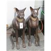 Image 1 : 2-Bronze ? 2' Cast Cat Statuary - 2 X $