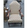 Image 1 : Mahogany Queen Anne Beige Padded Armchair