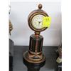 Image 1 : Black and Gold Round Pedestal Mantle Clock