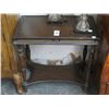 Image 1 : Ornate Small Mahogany Side Table w/Undershelf