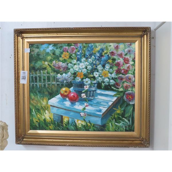 Floral Wall Art Oil On Canvas Signed Galta - 30 x 36