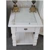 Image 1 : White Painted Louver Inset End Table