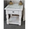 Image 2 : White Painted Louver Inset End Table