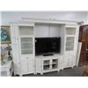 Image 1 : White Louver and Glass Door Entertainment Center