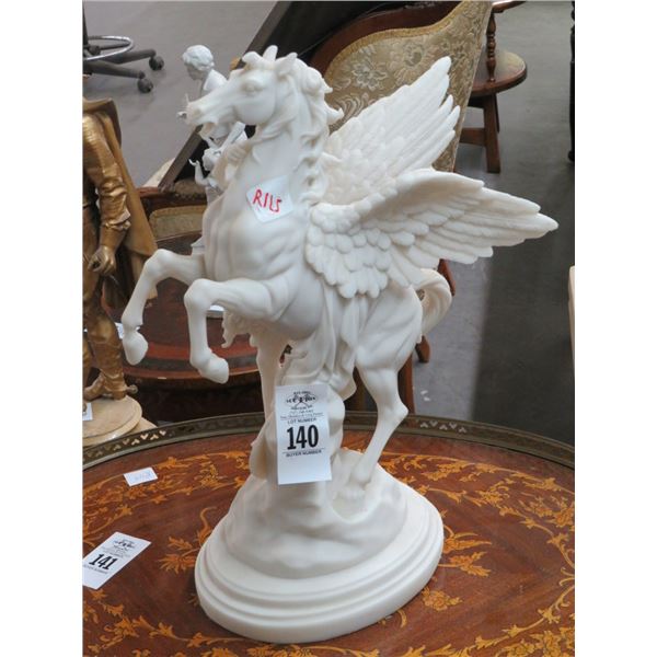 Resin Statuary Greek God w/Unicorn - 20 