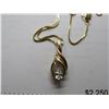 Image 2 : 14K YG Diamond Pendant w/One Pear Diamond and 14K 18" Chain 4.5g - Replacement Value $2,250