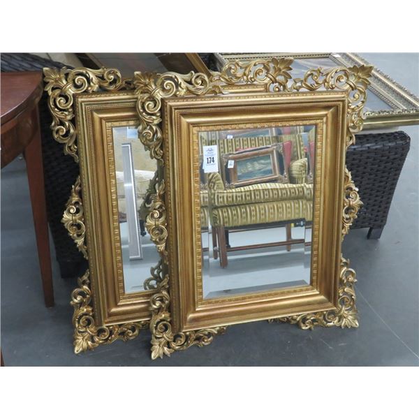 Ornately Framed Gold Mirrors - 2 - 20 x 24 - No Shipping