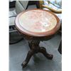 Image 1 : Ornately Carved Cherry Pedestal Round Table