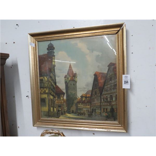 Dutch Village Scene Artwork - 20 x 20