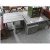 Image 1 : Grey Wood Grain Coffee Table w/4 Stools and End Table