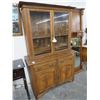 Image 1 : Tiger Oak Brass Trim Glass Door Pantry w/Upper