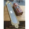 Image 1 : Ornate Elongated Mirror, Small Storage Box - No Shipping