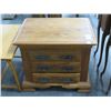 Image 1 : Oak 3 Drawer Nightstand